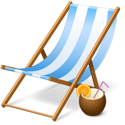 Liegestuhl mit Kokosnuss